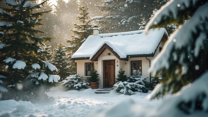 Cozy cottage during winter season