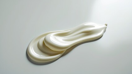Cosmetic cream smear displayed on a blank background.