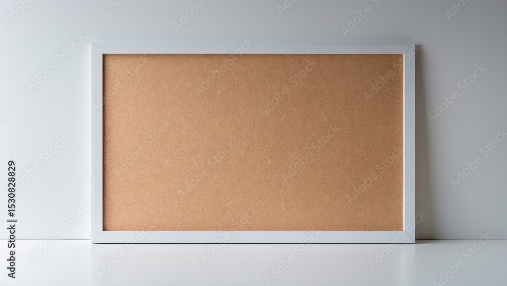 Poster cork board on white background with blank space for notes or messages