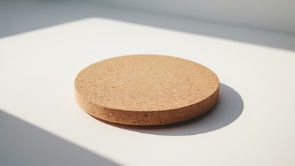 Cork coaster isolated on a white background