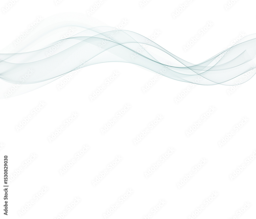 Poster Abstract Thin Wavy Lines. Smoke Wave Background. Curve Pattern. Gradient Blend Swoosh.