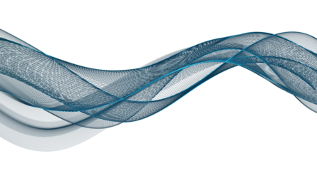 Abstract Blue Shiny Glowing Color Wave. Transparent Flowing Wavy Lines. Colorful Smoky Wavy Lines background. For Black BG