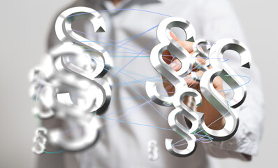 Abstract image of interconnected paragraph symbols, representing legal networks and collaboration.
