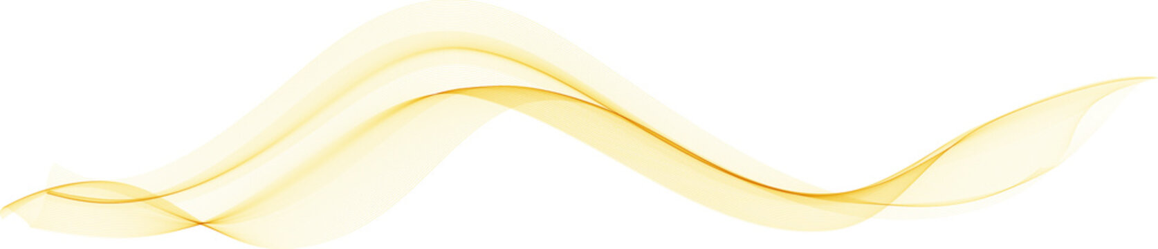 Abstract Elegant Yellow Orange flowing wave lines  Design element. Sunny Yellow Wavy Line.