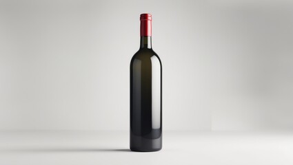 Black wine bottle without label, showcasing a sleek and minimalist design.