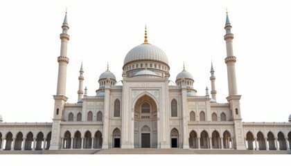 Fototapeta premium A beautiful mosque architecture building on a white background.