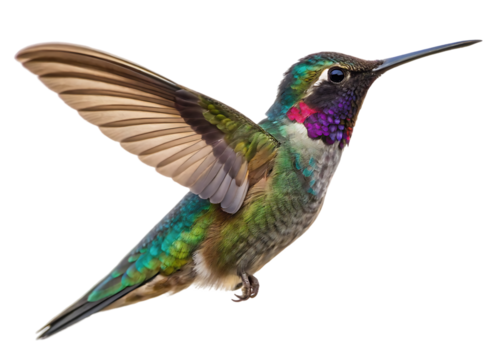 Vibrant iridescent hummingbird