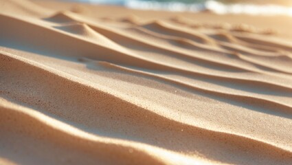 Beige beach sand texture featuring reliefs.