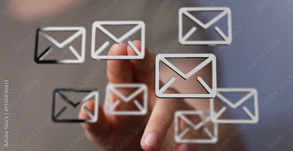 Leinwandbilder Efficiently handle inbox overload.  Streamline email management with ease.