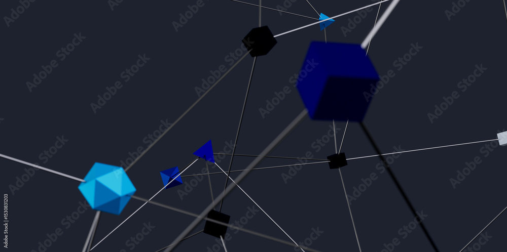 Poster modern geometric network design. ideal for technology, connection, and communication concepts.