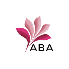 ABA Abstract Pink Floral Logo Design – Modern Petal Icon for Beauty, ABA Later logo Spa, and Wellness Branding
