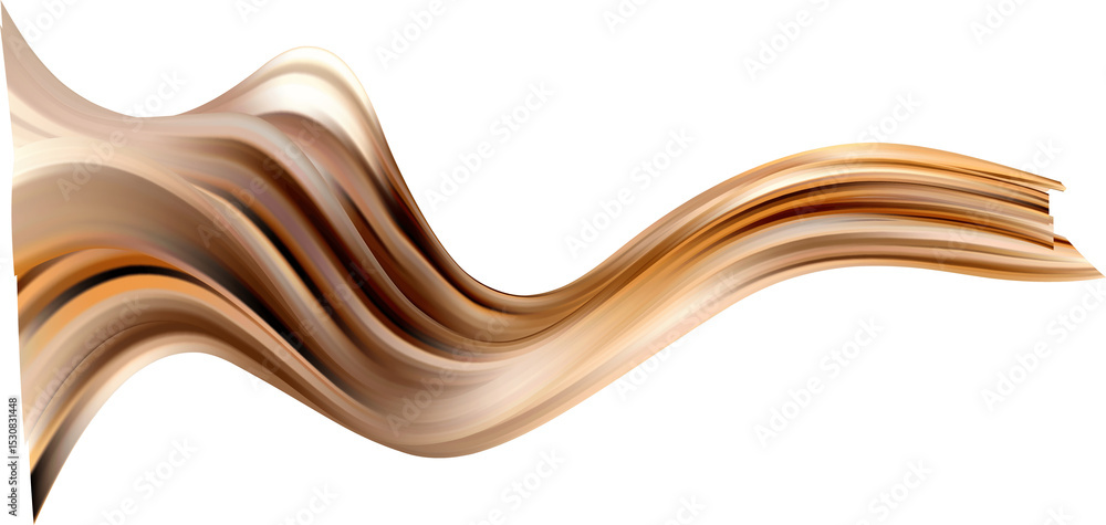 Poster abstract beige brown gold plasticine wave background. pastel flow shape. flowing liquid lines design