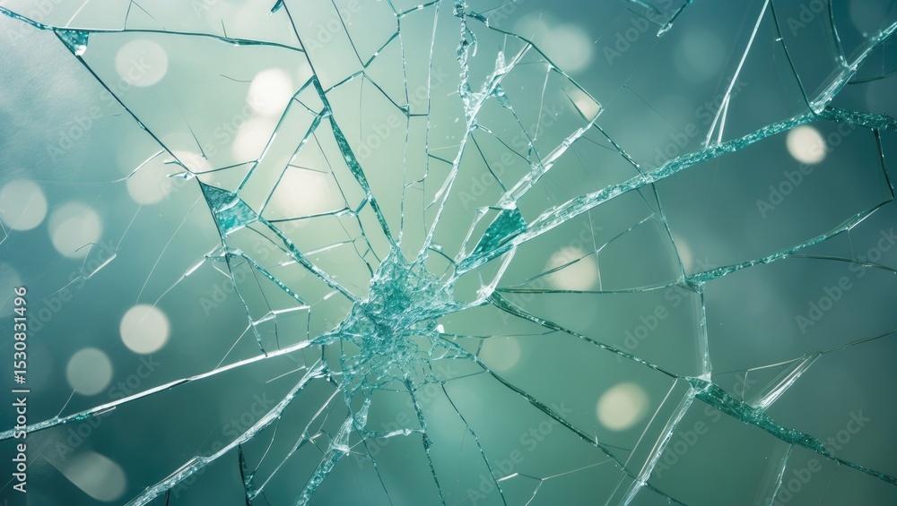 Poster cracked glass surface texture with intricate patterns under light on a background, representing frag