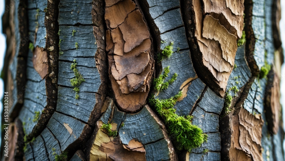 Aufkleber cracked tree bark texture suitable for creative projects and text placement