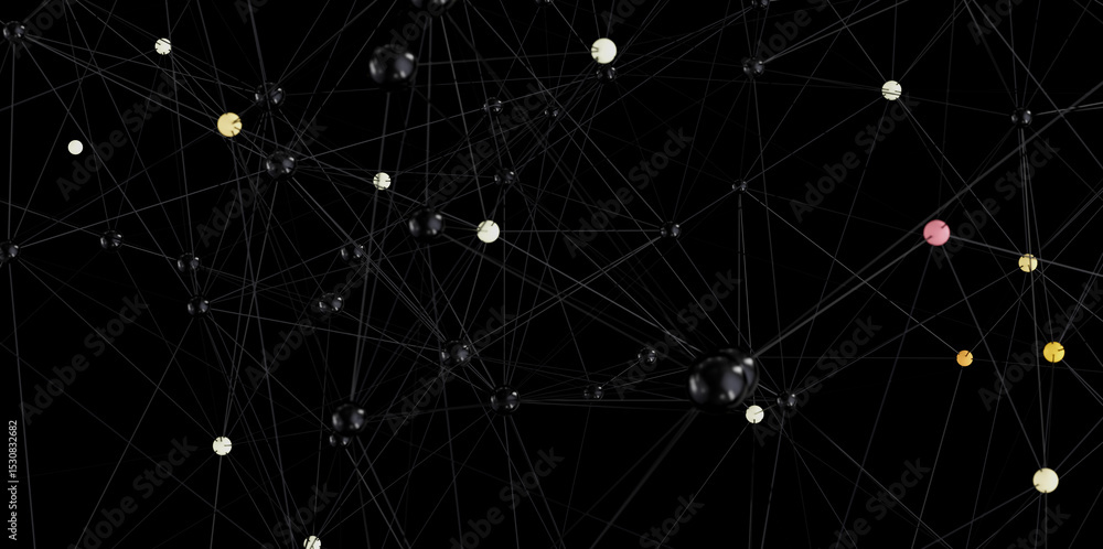 Aufkleber 3D rendering of a complex network.  Ideal for tech, connection, and communication concepts.