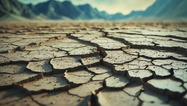 Cracked soil texture shows that the soil is deficient in water and nutrients.