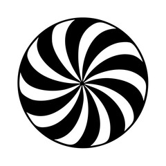 Obraz premium Black and white swirling candy design in circular shape 