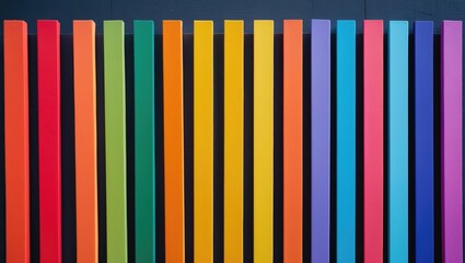 A colorful rainbow pattern is displayed on a black background, with bright and vibrant colors that create a lively and cheerful atmosphere.