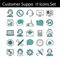 Fototapeta premium Custome support Icons