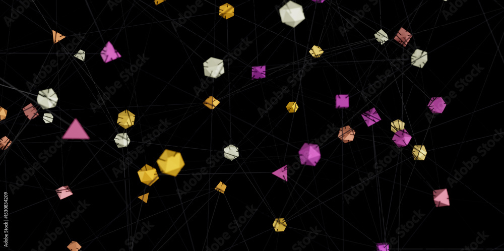Poster Download this abstract background image featuring geometric shapes connected by lines. Perfect for tech, network, and connection concepts.