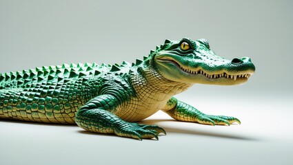 Obraz premium A crocodile isolated against a plain background.