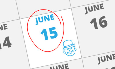 pen mark on calendar date on happy fathers day represent fatherhood, paternal bonds in society