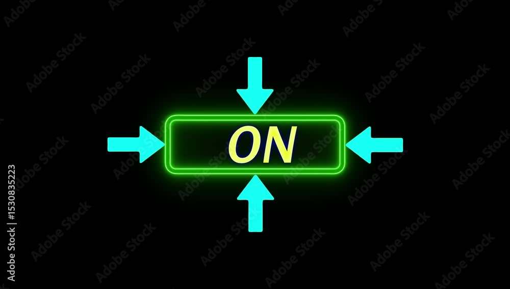 Poster text on cc bender effect neon frame animation. up, down, left, and right directional and pointing so