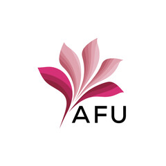 Fototapeta premium AFU Abstract Pink Floral Logo Design – Modern Petal Icon for Beauty, AFU Later logo Spa, and Wellness Branding 