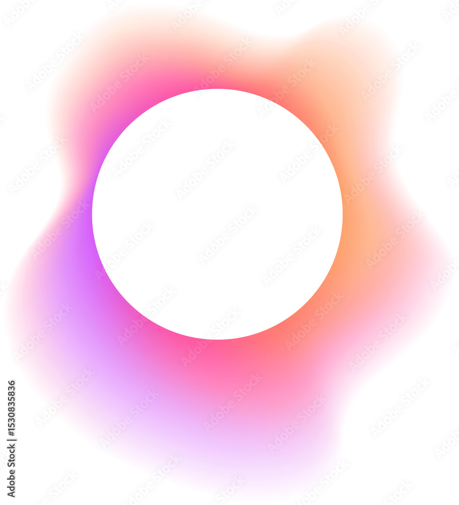 Poster abstract color gradient shape. pink purple orange blurred design element
