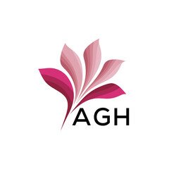 AGH Abstract Pink Floral Logo Design – Modern Petal Icon for Beauty, AGH Later logo,  Spa, and Wellness Branding
