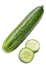 green cucumber whole and sliced for healthy eating