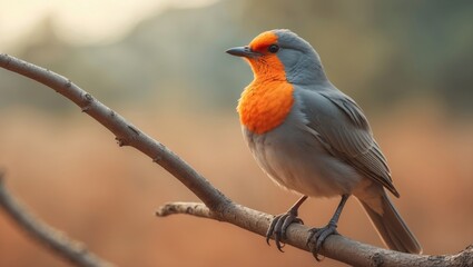 A European robin (Erithacus rubecula) observed in its natural habitat.