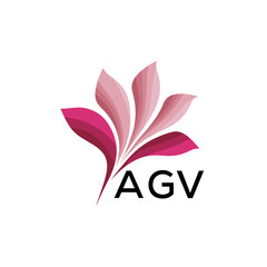AGV Abstract Pink Floral Logo Design – Modern Petal Icon for Beauty, AGV Later logo Spa, and Wellness Branding

