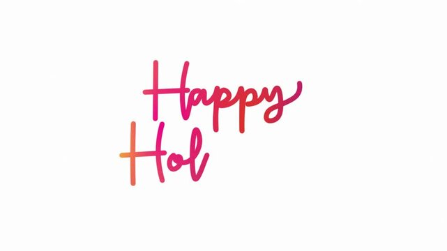 Hand drawn calligraphy monoline vintage text happy holiday on background. Calligraphy lettering animation for Day, video Full HD, One line continuous animated typography celebration greetings invitate