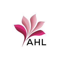 AHL Abstract Pink Floral Logo Design – Modern Petal Icon for Beauty, AHL Later logo Spa, and Wellness Branding
