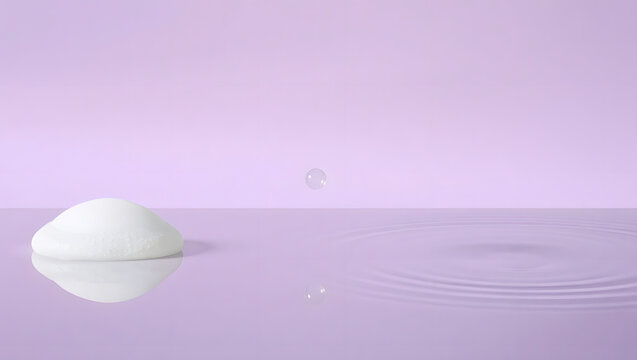The Essence of Purity: The image shows a minimalistic composition of water droplet, the embodiment of freshness and purity. Evoking a sense of calm and serenity.