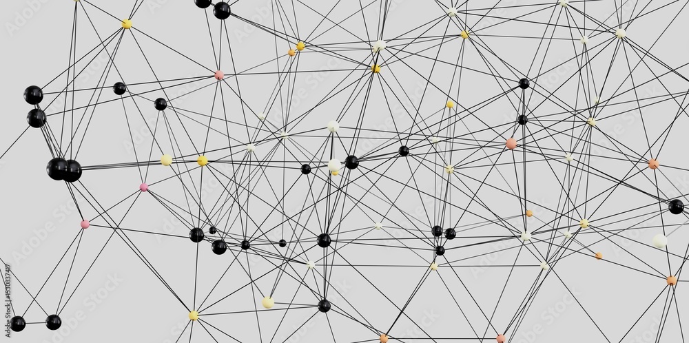 Aufkleber Abstract image depicting a complex network of interconnected nodes. Ideal for technology, connectivity, and data concepts.