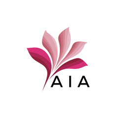 Fototapeta premium AIA Abstract Pink Floral Logo Design – Modern Petal Icon for Beauty, AIA Later logo Spa, and Wellness Branding 