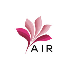 AIR Abstract Pink Floral Logo Design – Modern Petal Icon for Beauty, AIR Later logo Spa, and Wellness Branding
