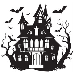 Spooky Haunted House Silhouettes