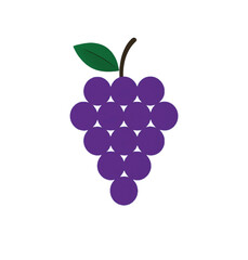 Vector illustration of a fresh, ripe bunch of grapes isolated on white, highlighting healthy and sweet fruit for wine