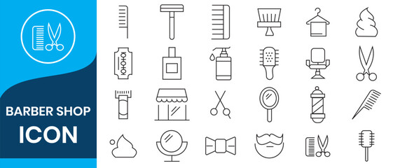  Barber Shop Icon. Barber Shop element Outline Icon.