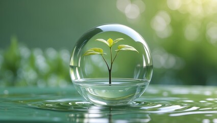 3D illustration Renewable energy concept Earth Day or environmental protection emphasizes protecting the forests that grow on the ground and assist in saving the planet.