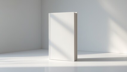 Blank A5 book cover mock-up, front view and spine, displayed standing.