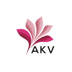 AKV Abstract Pink Floral Logo Design – Modern Petal Icon for Beauty, AKV Later logo Spa, and Wellness Branding
