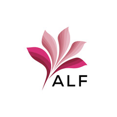 ALF Abstract Pink Floral Logo Design – Modern Petal Icon for Beauty, ALF Later logo Spa, and Wellness Branding
