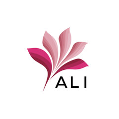 ALI Abstract Pink Floral Logo Design – Modern Petal Icon for Beauty, ALI Later logo Spa, and Wellness Branding
