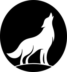 Animal logo featuring a wolf, fox, and jackal on a black background in a minimalist vector style.