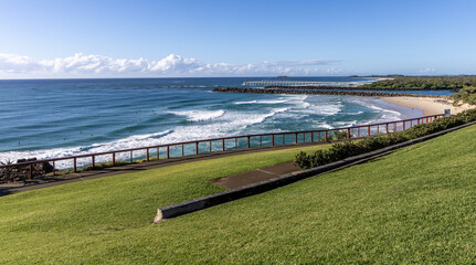 Duranbah Beach, looking towards the mouth of the Tweed River, on the Queensland and New South Wales border.