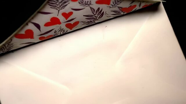 Decorative envelope with hearts and leaves
